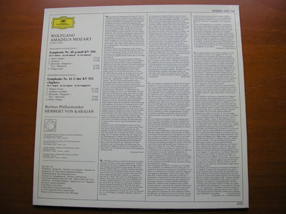 MOZART: SYMPHONIES Nos. 40 & 41 'Jupiter'     KARAJAN / BERLIN PHILHARMONIC   2531 138