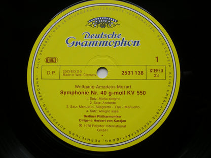 MOZART: SYMPHONIES Nos. 40 & 41 'Jupiter'     KARAJAN / BERLIN PHILHARMONIC   2531 138
