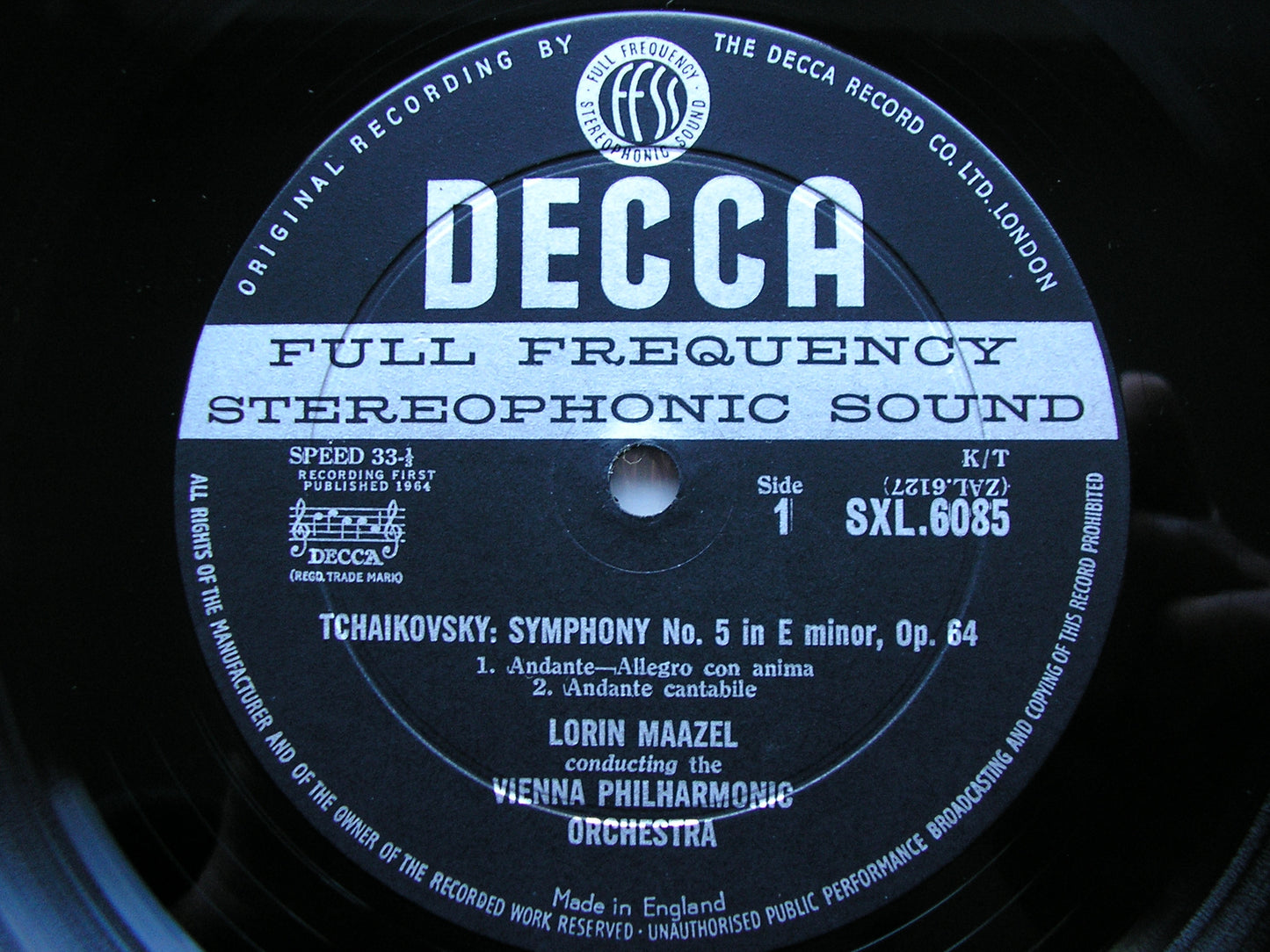 TCHAIKOVSKY: SYMPHONY No. 5   MAAZEL / VIENNA PHILHARMONIC  SXL 6085
