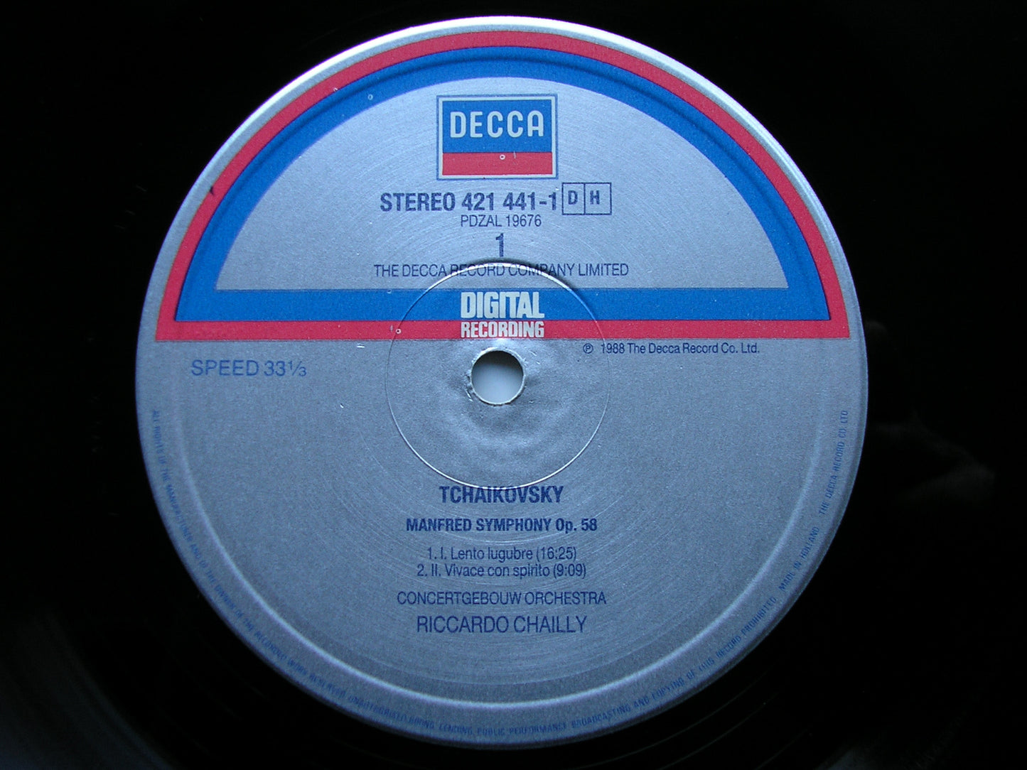 TCHAIKOVSKY: MANFRED SYMPHONY  CHAILLY / CONCERTGEBOUW ORCHESTRA   421 441