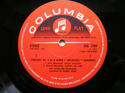 SCHUBERT: UNFINISHED / BEETHOVEN: SYMPHONY No. 8    SZELL / CLEVELAND ORCHESTRA    SAX 2493