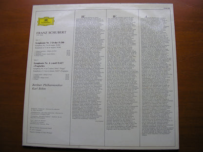 SCHUBERT: SYMPHONIES Nos. 3 & 4      BOHM / BERLIN PHILHARMONIC   2530 526