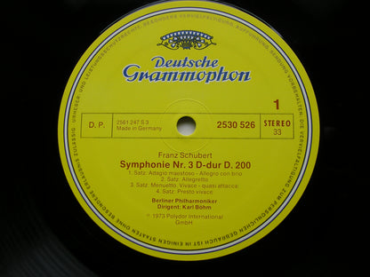 SCHUBERT: SYMPHONIES Nos. 3 & 4      BOHM / BERLIN PHILHARMONIC   2530 526