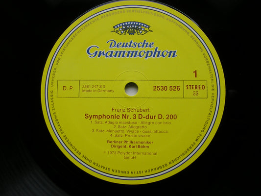 SCHUBERT: SYMPHONIES Nos. 3 & 4      BOHM / BERLIN PHILHARMONIC   2530 526