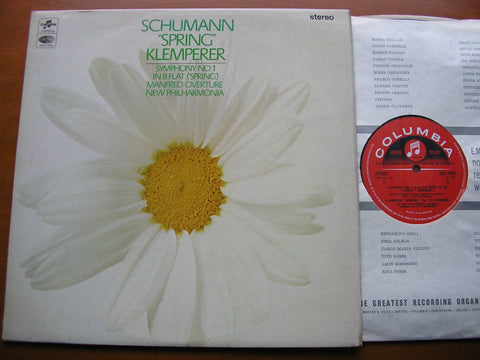 SCHUMANN: SYMPHONY No. 1 'Spring' / MANFRED OVERTURE     KLEMPERER / NEW    PHILHARMONIA    SAX 5269