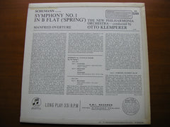 SCHUMANN: SYMPHONY No. 1 'Spring' / MANFRED OVERTURE     KLEMPERER / NEW    PHILHARMONIA    SAX 5269