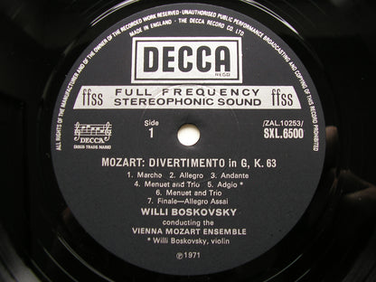 MOZART: SERENADES & DIVERTIMENTI  BOSKOVSKY / VIENNA MOZART ENSEMBLE   9 LP