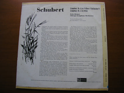 SCHUBERT: SYMPHONIES Nos. 5 & 8 'UNFINISHED'     REINER / CHICAGO SYMPHONY    SB 2134