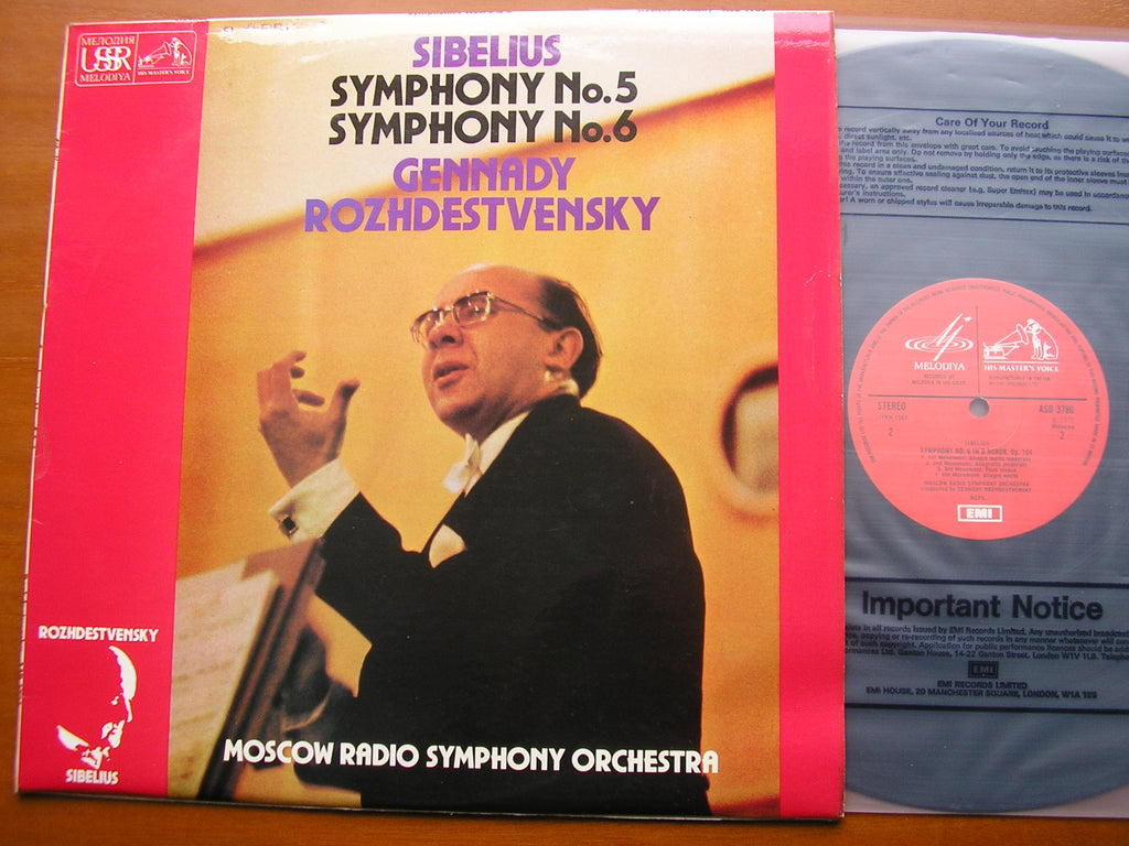 SIBELIUS: SYMPHONIES Nos.  ROZHDESTVENSKY MOSCOW RADIO SYMPHONY –  Kingsway Hall Classical Records