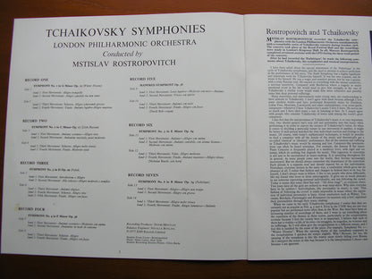 TCHAIKOVSKY: THE COMPLETE SYMPHONIES   ROSTROPOVITCH / LONDON PHILHARMONIC  7 LP   SLS 5099