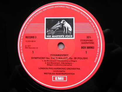 TCHAIKOVSKY: THE COMPLETE SYMPHONIES   ROSTROPOVITCH / LONDON PHILHARMONIC  7 LP   SLS 5099