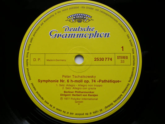TCHAIKOVSKY: SIX SYMPHONIES    KARAJAN / BERLIN PHILHARMONIC    6LP