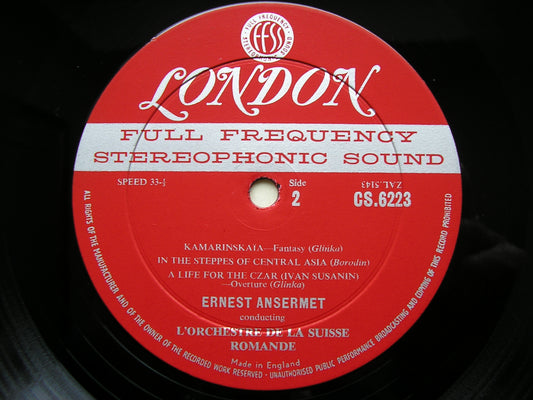 PROKOFIEV / GLINKA / BORODIN: ORCHESTRAL MUSIC   ANSERMET / SUISSE ROMANDE   CS 6223