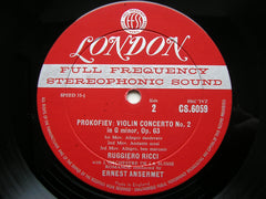 PROKOFIEV: VIOLIN CONCERTOS Nos. 1 & 2   RICCI / SUISSE ROMANDE / ANSERMET  CS 6059