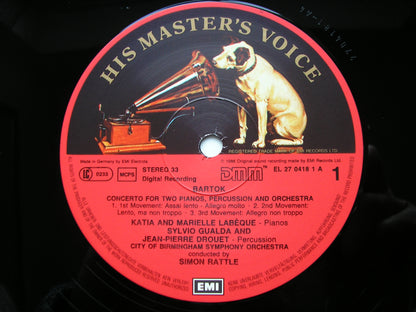 BARTOK: CONCERTO FOR TWO PIANOS & PERCUSSION / SONATA FOR TWO PIANOS & PERCUSSION     KATIA & MARIELLE LABEQUE / CBSO / RATTLE   27 0418