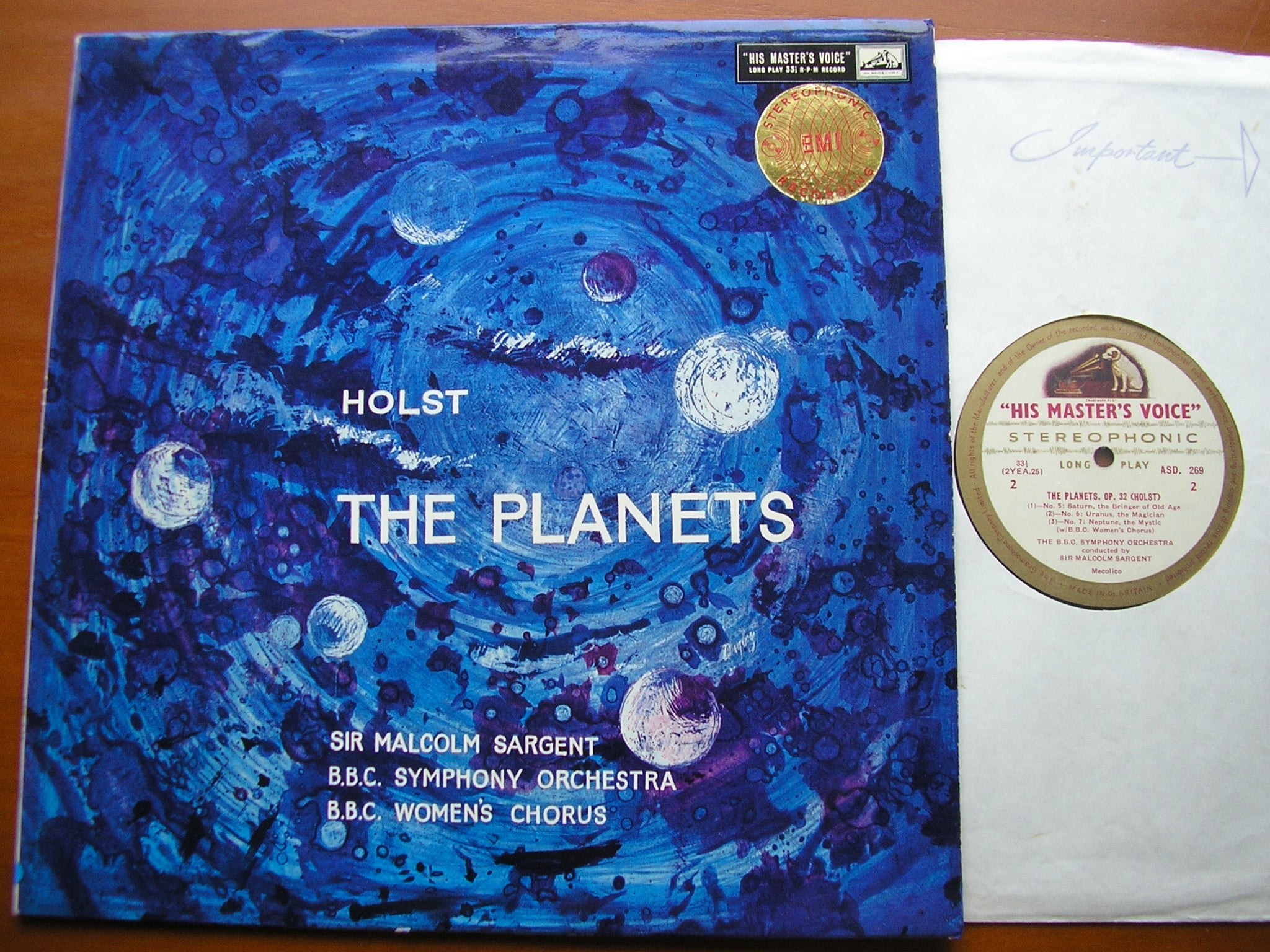 HOLST: THE PLANETS SARGENT / BBC SYMPHONY ASD 269 – Kingsway Hall