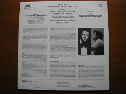RAVEL: CONCERTO FOR THE LEFT HAND / PROKOFIEV: PIANO CONCERTO No. 1   OSORIO / ROYAL PHILHARMONIC / BATIZ   DCA 555