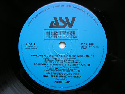 RAVEL: CONCERTO FOR THE LEFT HAND / PROKOFIEV: PIANO CONCERTO No. 1   OSORIO / ROYAL PHILHARMONIC / BATIZ   DCA 555