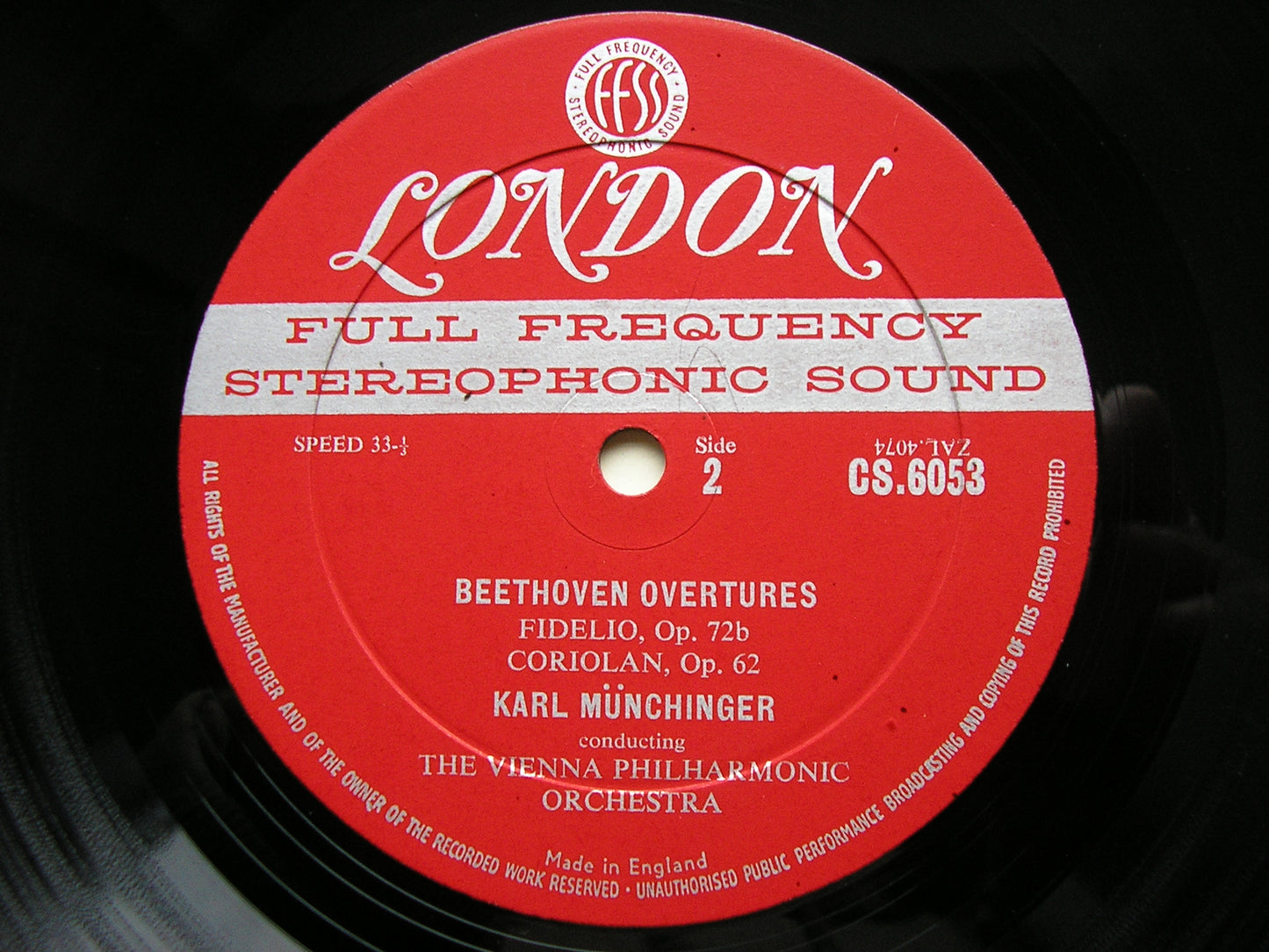 BEETHOVEN: FAMOUS OVERTURES   MUNCHINGER / VIENNA PHILHARMONIC   CS 6053