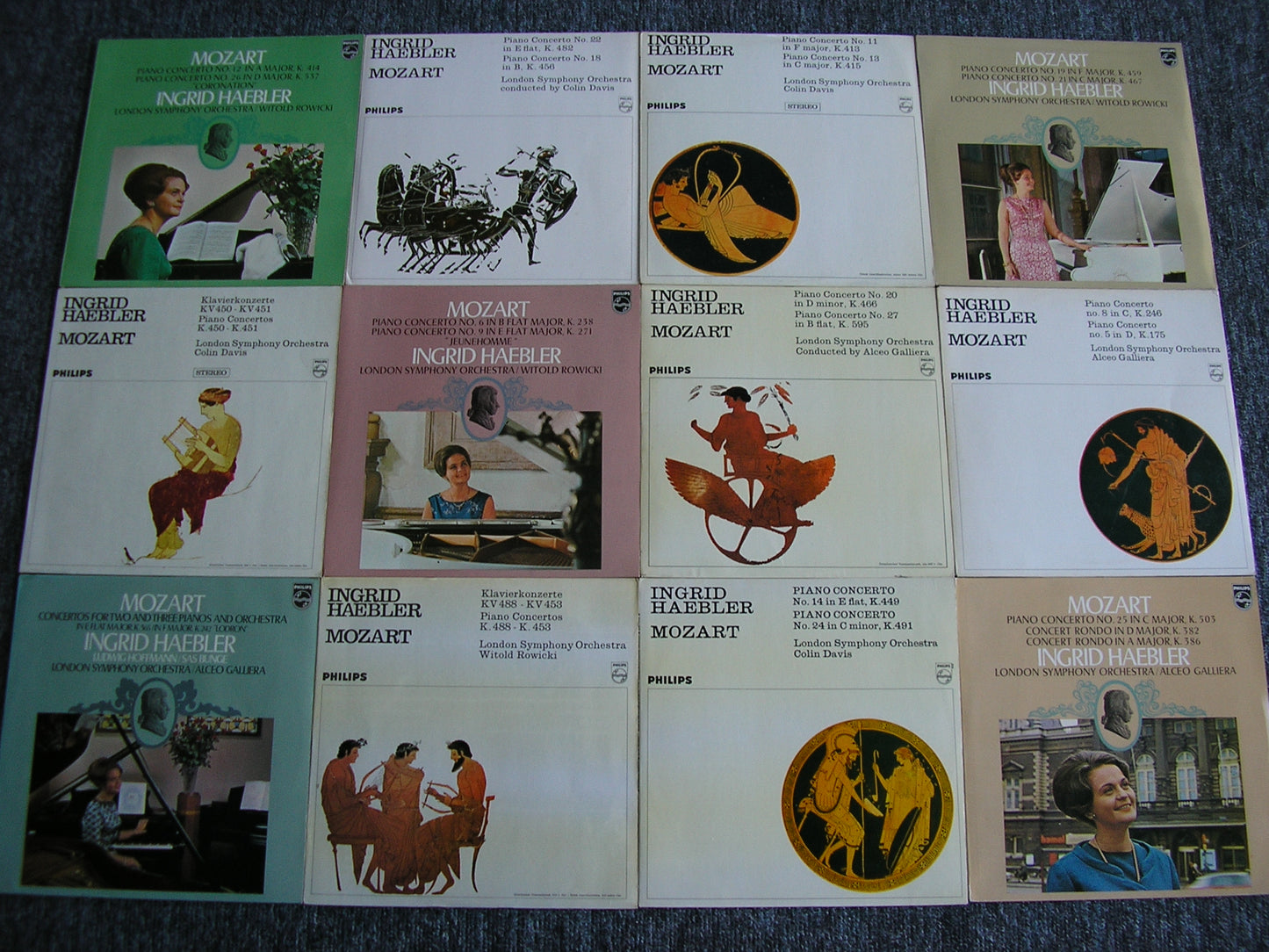 MOZART: THE PIANO CONCERTOS  INGRID HAEBLER / LONDON SYMPHONY / GALLIERA / DAVIS / ROWICKI   12 LP