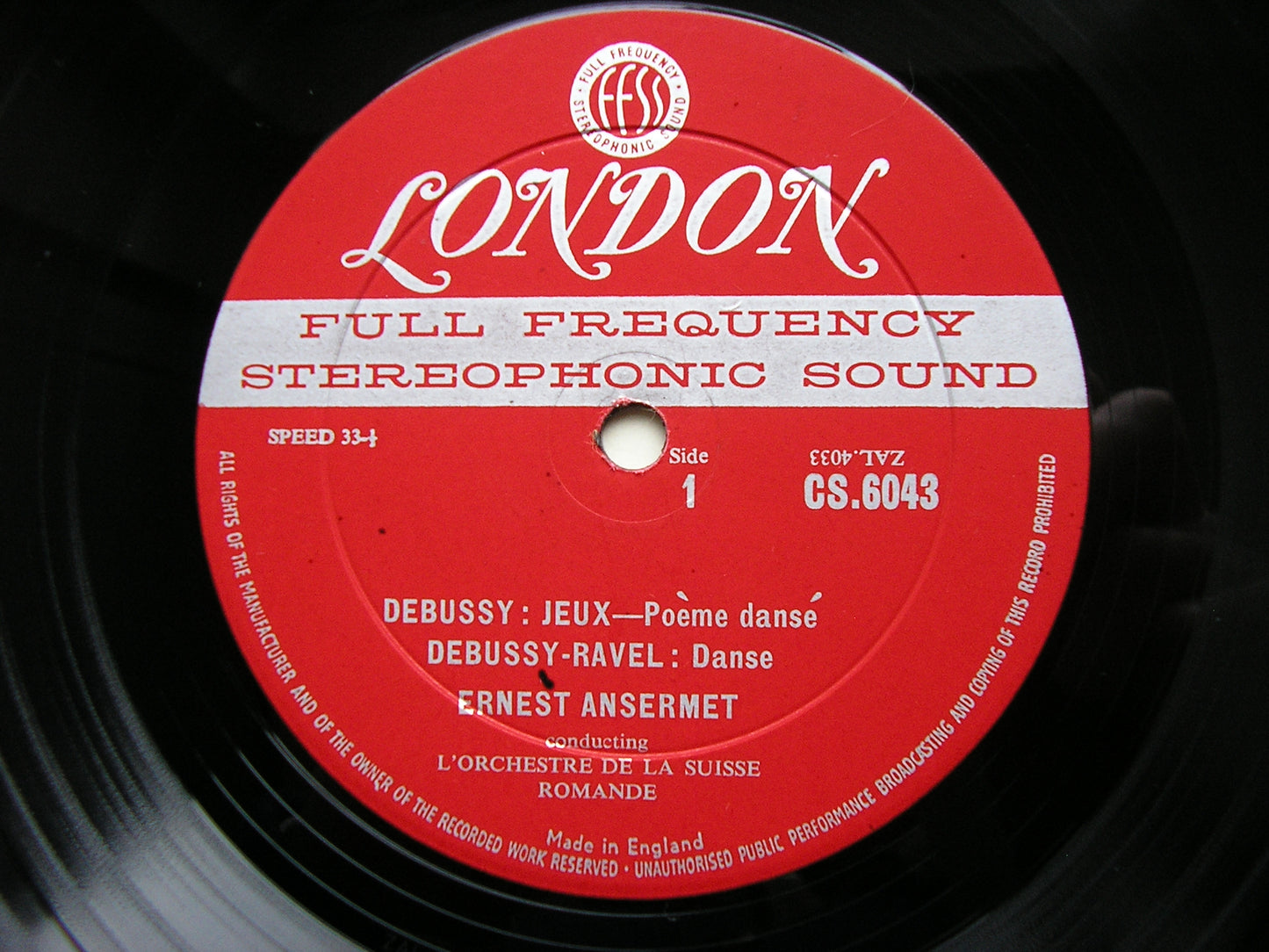 DEBUSSY: JEUX / DUKAS: LA PERI   ANSERMET / SUISSE ROMANDE   CS 6043