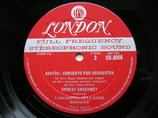 BARTOK: CONCERTO FOR ORCHESTRA   ANSERMET / SUISSE ROMANDE   CS 6086
