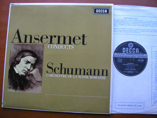 ANSERMET CONDUCTS SCHUMANN: SYMPHONY No. 2 / MANFRED OVERTURE     ANSERMET / SUISSE ROMANDE     SXL 6205