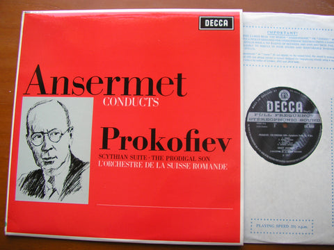 ANSERMET CONDUCTS PROKOFIEV: SCYTHIAN SUITE / THE PRODIGAL SON     ANSERMET / SUISSE ROMANDE     SXL 6308