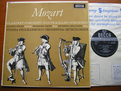 MOZART: CLARINET CONCERTO / FLUTE & HARP CONCERTO  PRINZ / TRIPP / JELLINEK / VPO / MUNCHINGER   SXL 6054