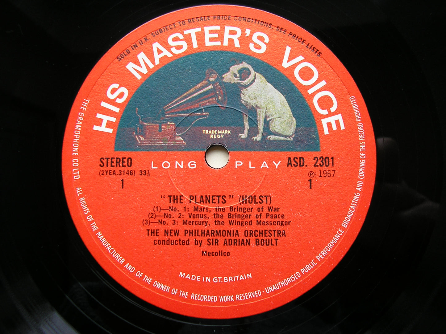 HOLST: THE PLANETS   BOULT / NEW PHILHARMONIA ORCHESTRA   ASD 2301