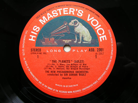 HOLST: THE PLANETS   BOULT / NEW PHILHARMONIA ORCHESTRA   ASD 2301