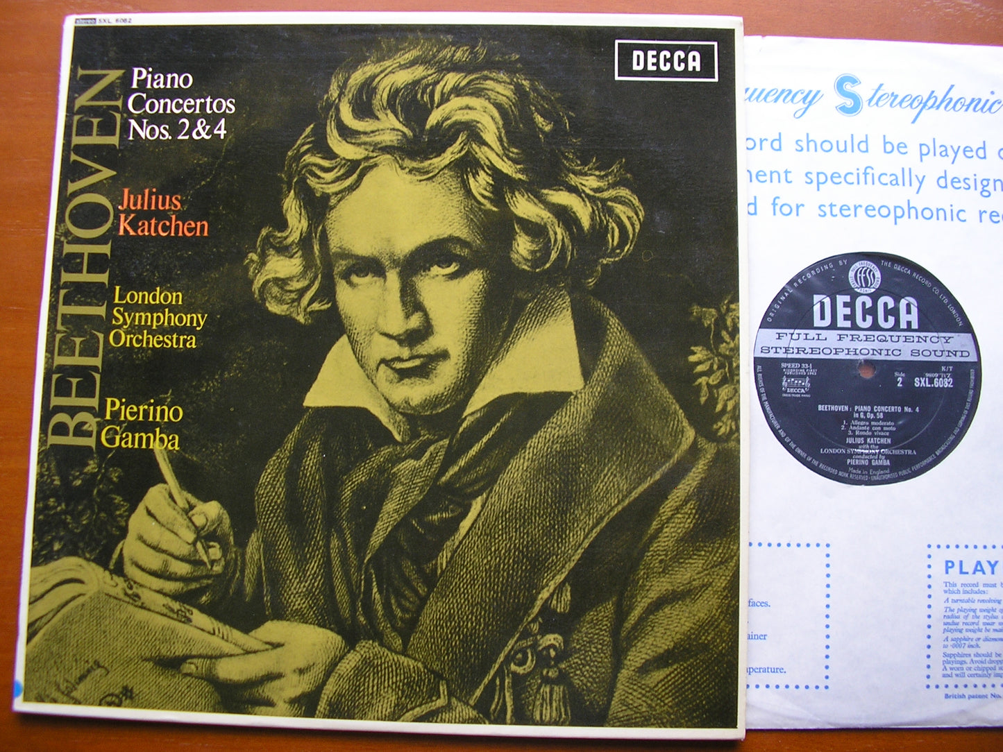 BEETHOVEN: PIANO CONCERTOS Nos. 2 & 4   KATCHEN / LONDON SYMPHONY / GAMBA    SXL 6082