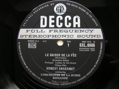 STRAVINSKY: LE BAISER DE LA FEE    ANSERMET / SUISSE ROMANDE   SXL 6066