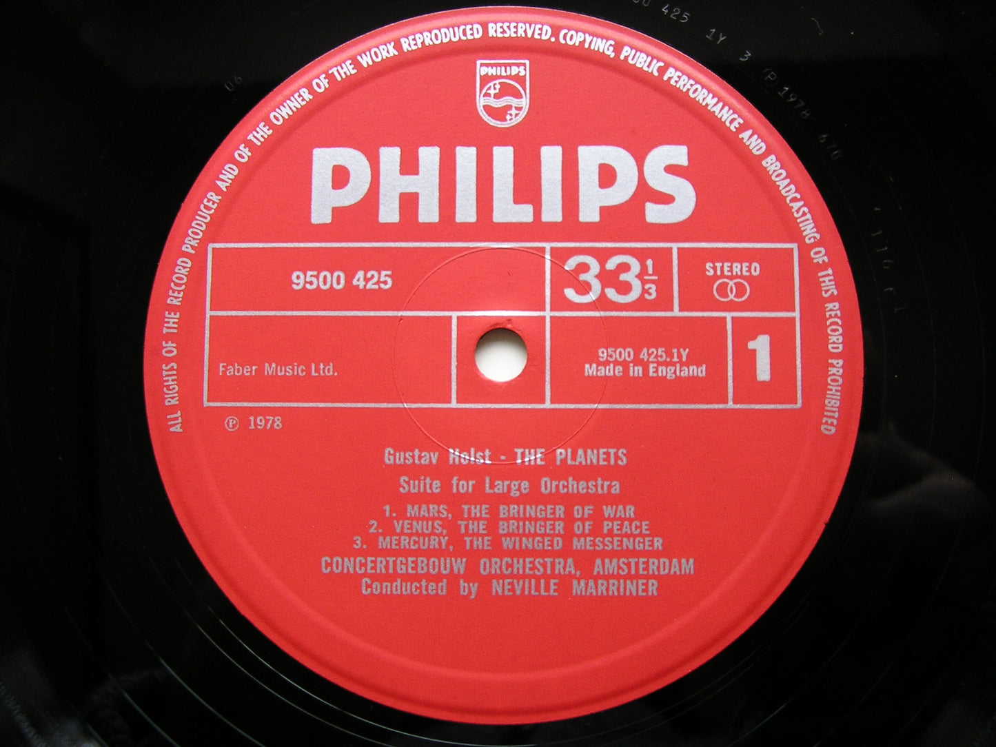 HOLST: THE PLANETS    MARRINER / CONCERTGEBOUW ORCHESTRA    9500 425