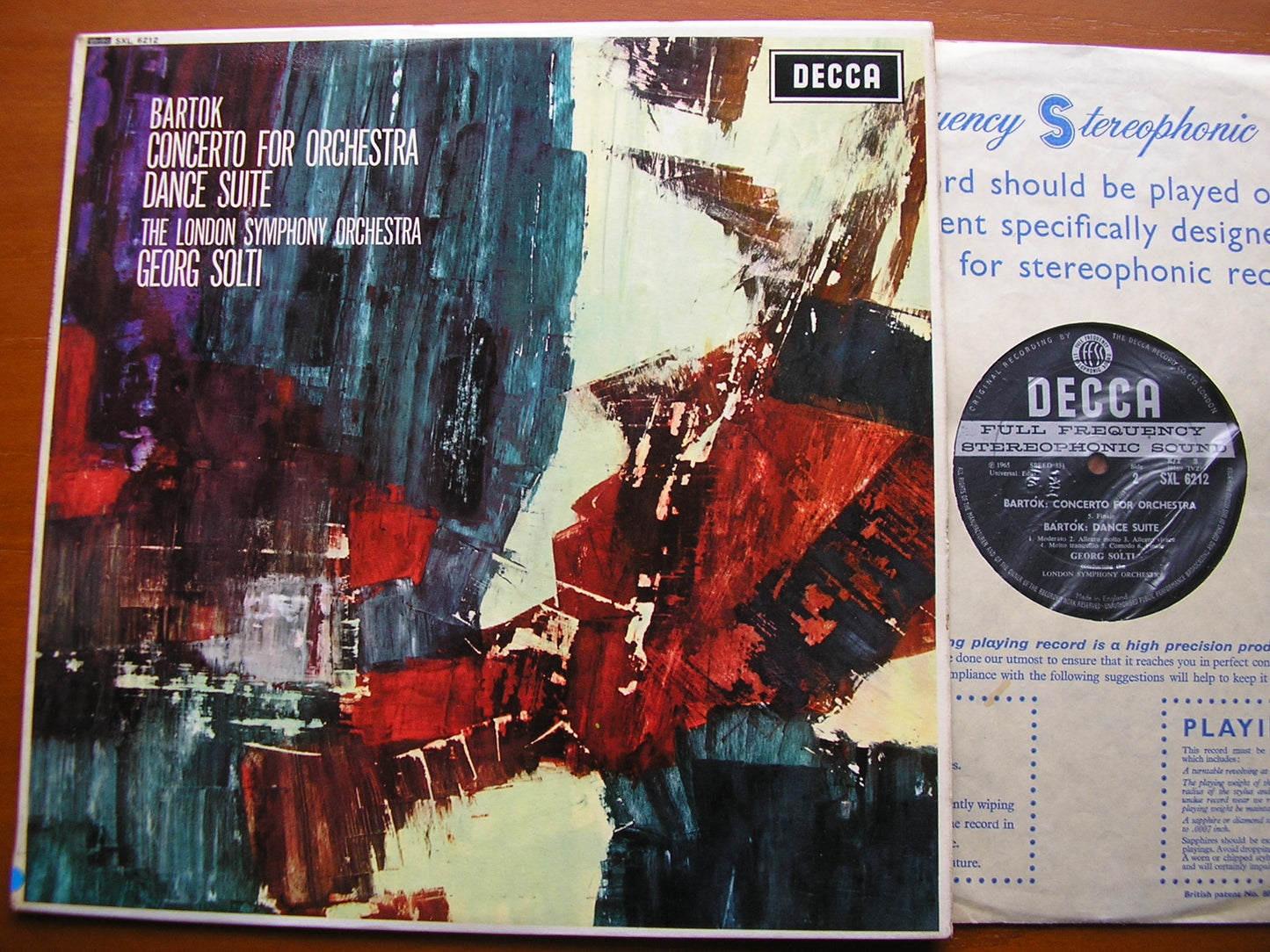 BARTOK: CONCERTO FOR ORCHESTRA / DANCE SUITE   SOLTI / LONDON SYMPHONY   SXL 6212