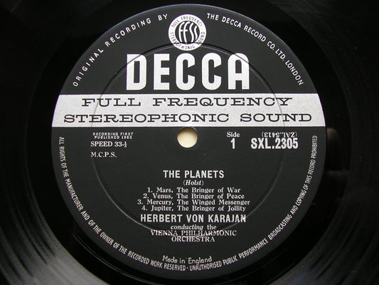 HOLST: THE PLANETS    KARAJAN / VIENNA PHILHARMONIC   SXL 2305
