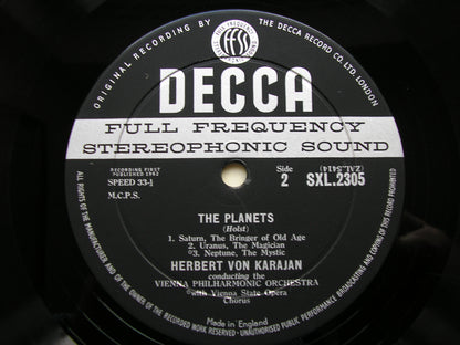 HOLST: THE PLANETS    KARAJAN / VIENNA PHILHARMONIC   SXL 2305