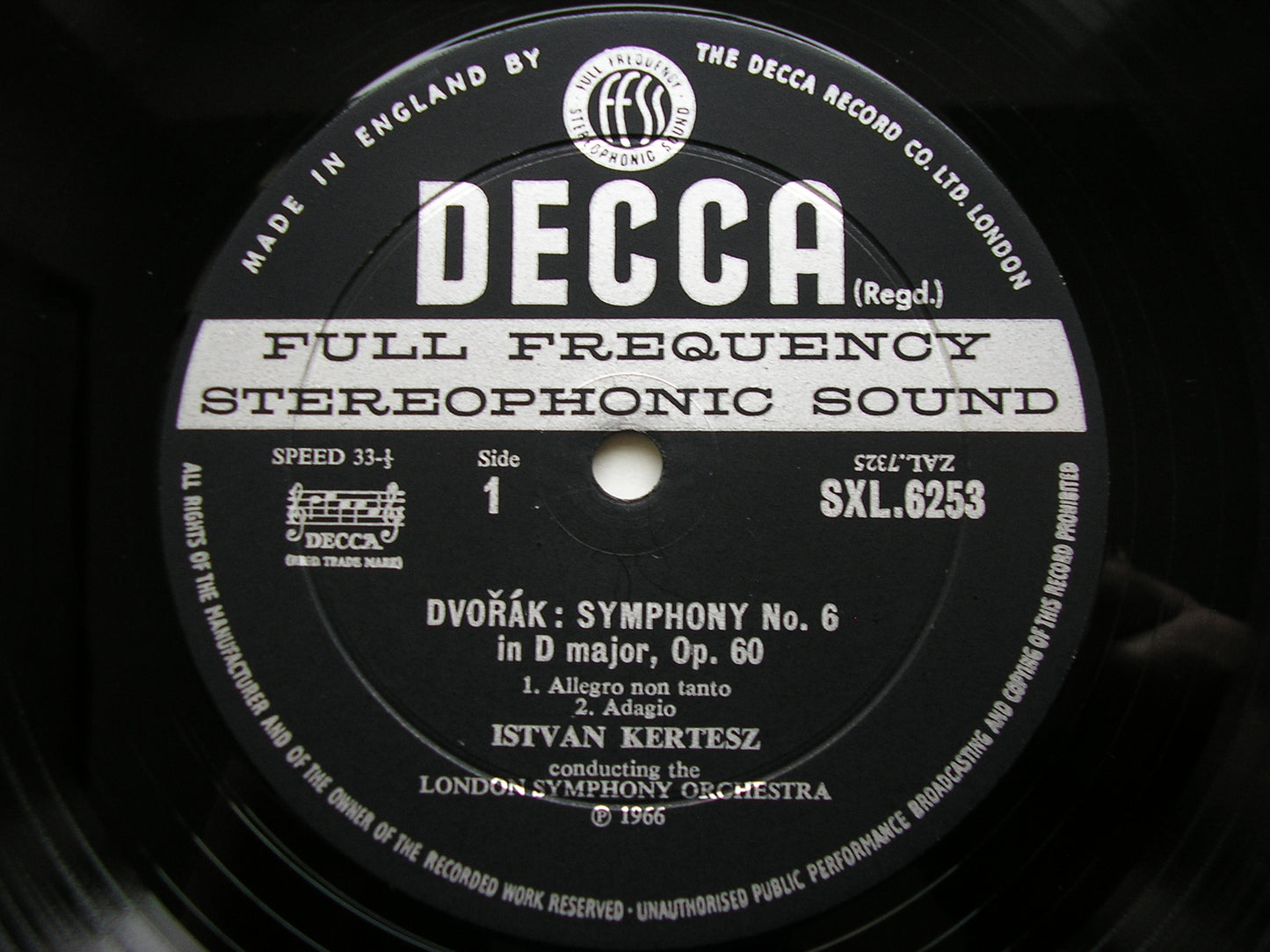 DVORAK: THE SYMPHONIES / OVERTURES / SCHERZO CAPRICCIOSO    KERTESZ / LONDON SYMPHONY     SXL ED2 WIDE BAND