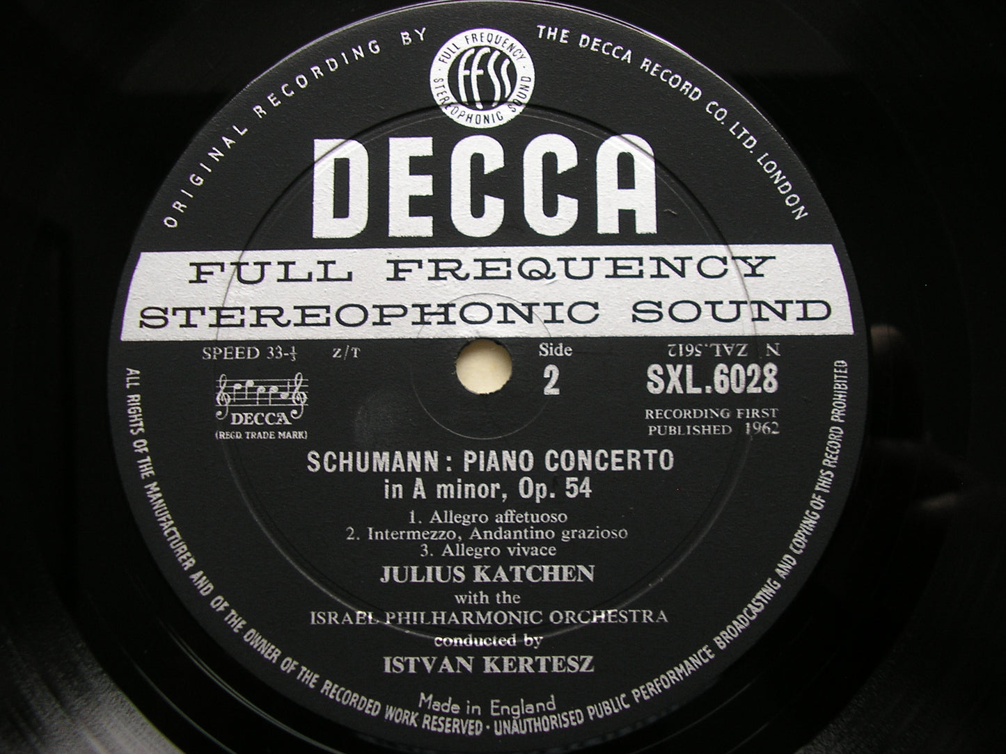 GRIEG & SCHUMANN: PIANO CONCERTOS   KATCHEN / ISRAEL PHILHARMONIC ORCHESTRA / KERTESZ   SXL 6028