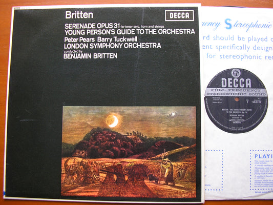BRITTEN: SERENADE / YOUNG PERSON'S GUIDE   PEARS / TUCKWELL / LONDON SYMPHONY / BRITTEN    SXL 6110