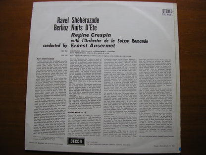 BERLIOZ: LES NUITS D'ETE / RAVEL: SHEHERAZADE REGINE CRESPIN / OSR / ANSERMET SXL 6081