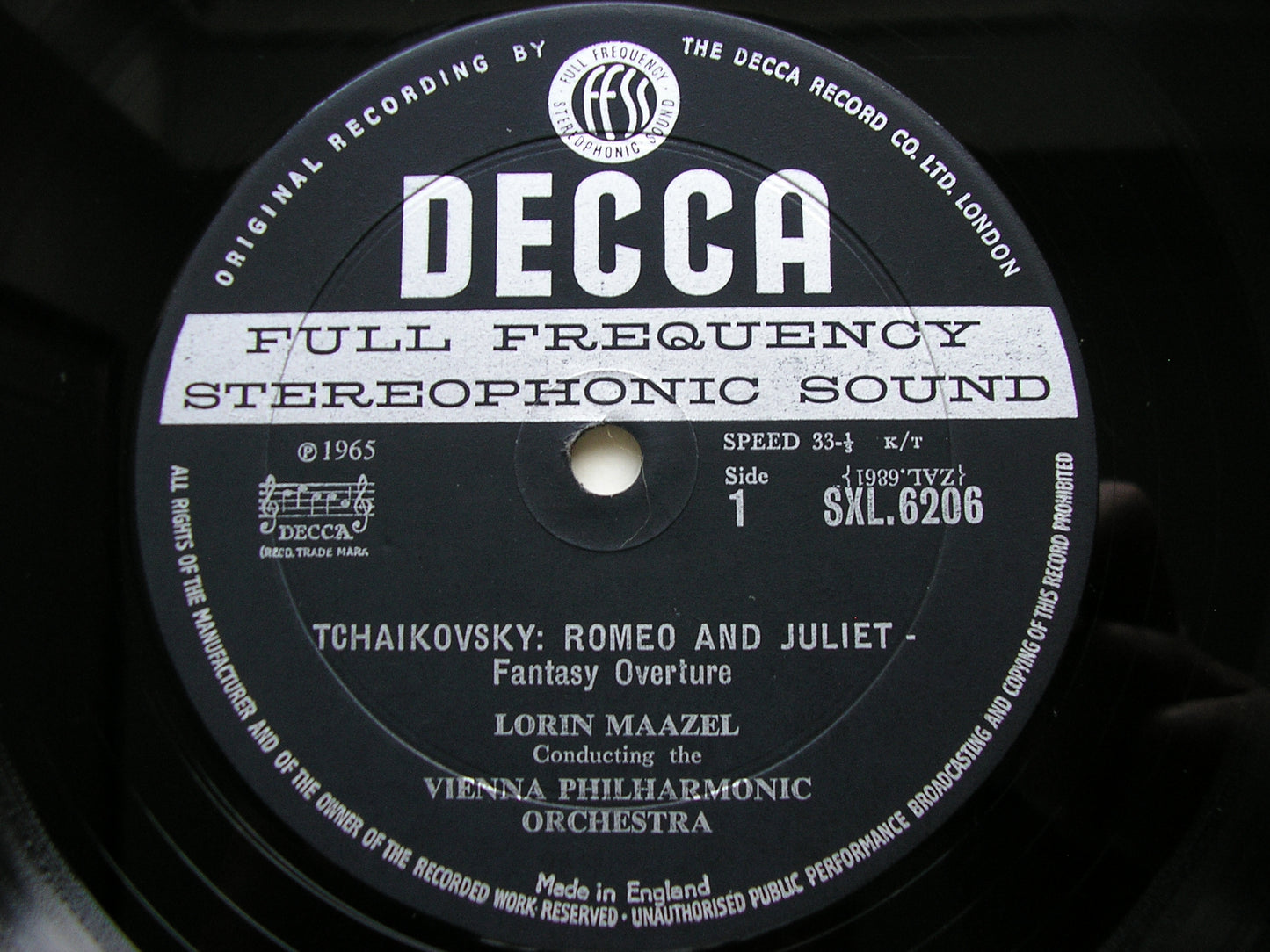 TCHAIKOVSKY: ROMEO & JULIET / HAMLET    MAAZEL / VIENNA PHILHARMONIC   SXL 6206