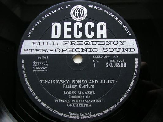 TCHAIKOVSKY: ROMEO & JULIET / HAMLET    MAAZEL / VIENNA PHILHARMONIC   SXL 6206