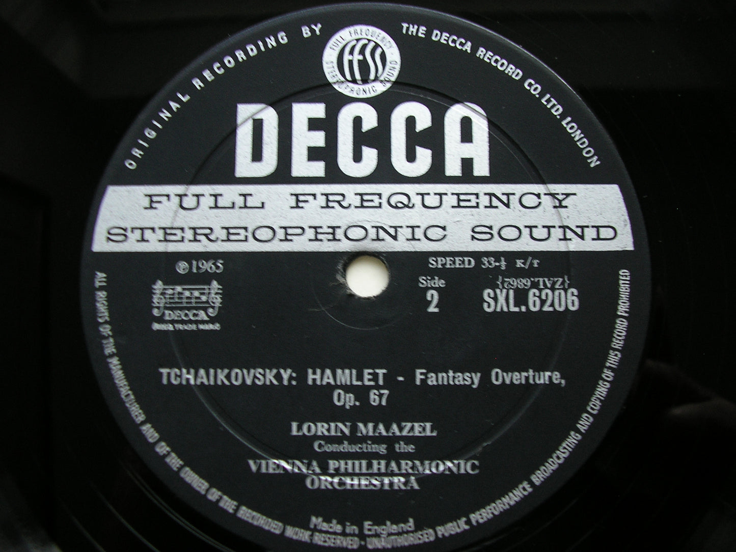 TCHAIKOVSKY: ROMEO & JULIET / HAMLET    MAAZEL / VIENNA PHILHARMONIC   SXL 6206