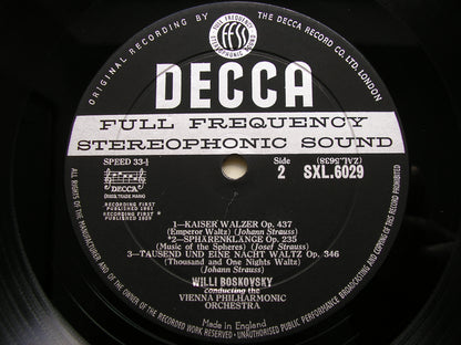 GREAT STRAUSS WALTZES    BOSKOVSKY / VIENNA PHILHARMONIC   SXL 6029