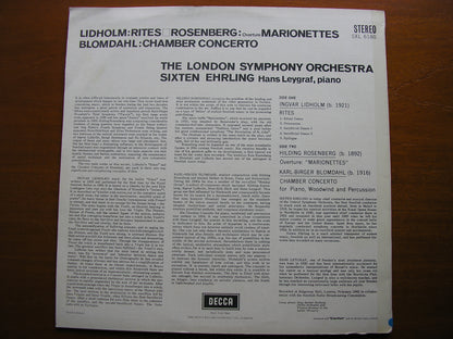 LIDHOLM / ROSENBERG / BLOMDAHL: ORCHESTRAL MUSIC    LEYGRAF / EHRLING / LONDON SYMPHONY   SXL 6180