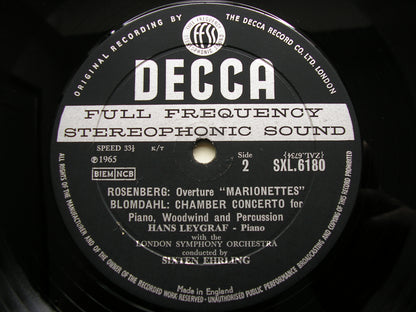 LIDHOLM / ROSENBERG / BLOMDAHL: ORCHESTRAL MUSIC    LEYGRAF / EHRLING / LONDON SYMPHONY   SXL 6180