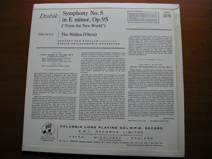 DVORAK: SYMPHONY No. 9 'New World' / SMETANA: The Moldau   KARAJAN / BERLIN PHILHARMONIC  SAX 2275