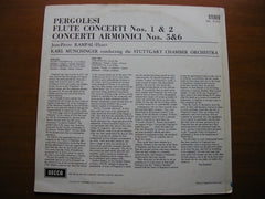 PERGOLESI: CONCERTI ARMONICI Nos. 5 & 6 / FLUTE CONCERTI Nos 1 & 2   RAMPAL / STUTTGART CHAMBER ORCHESTRA / MUNCHINGER    SXL 6104