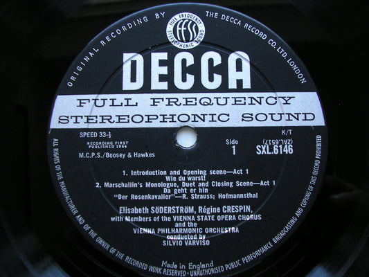STRAUSS: DER ROSENKAVALIER    CRESPIN / SODERSTROM / GUEDEN / VIENNA PHILHARMONIC / VARVISO    SXL 6146